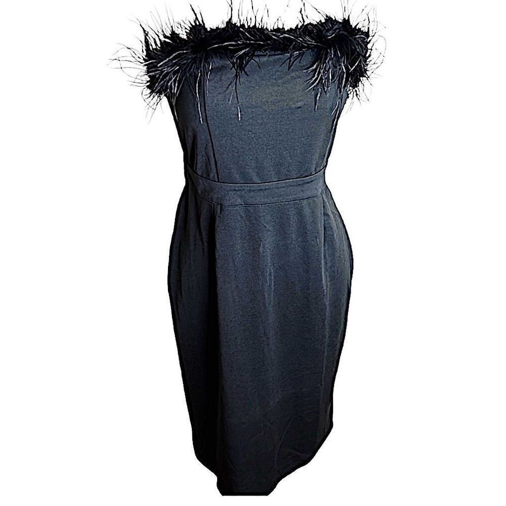NUTS N BOLTS Fuzzy Trim Bodycon Tube Dress Size XXL NWT
